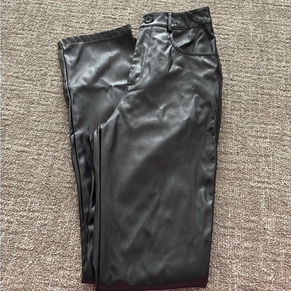 Black Faux Leather Pants